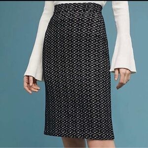 Maeve black and white knee-length Pencil Skirt sz S